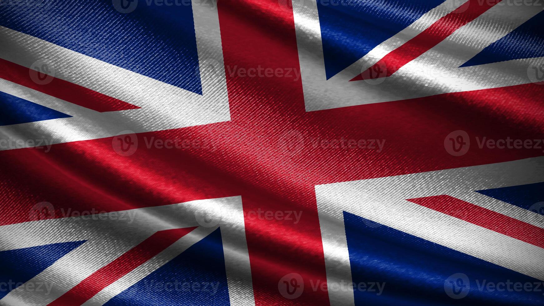 United Kingdom flag with realistic silky wave texture photo