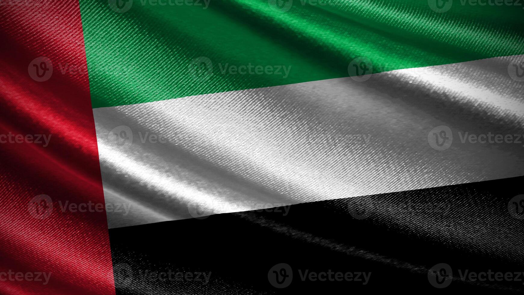 United Arab Emirates flag with realistic silky wave texture photo