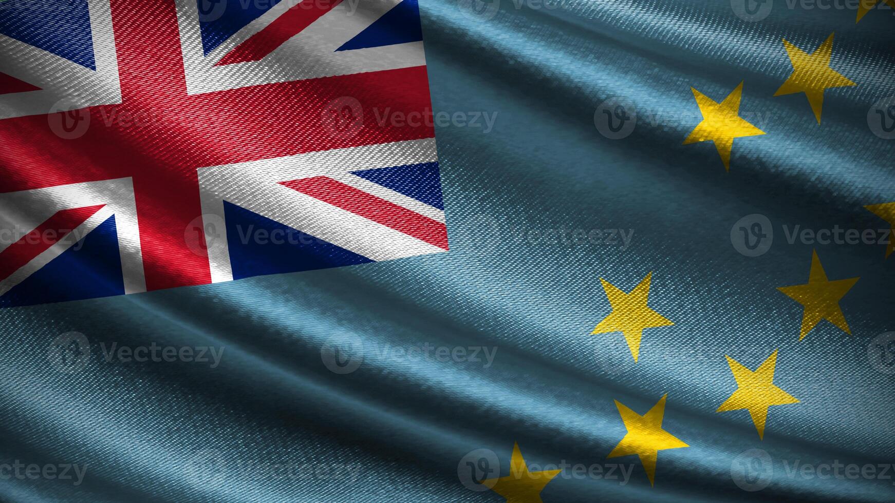 Tuvalu flag with realistic silky wave texture photo