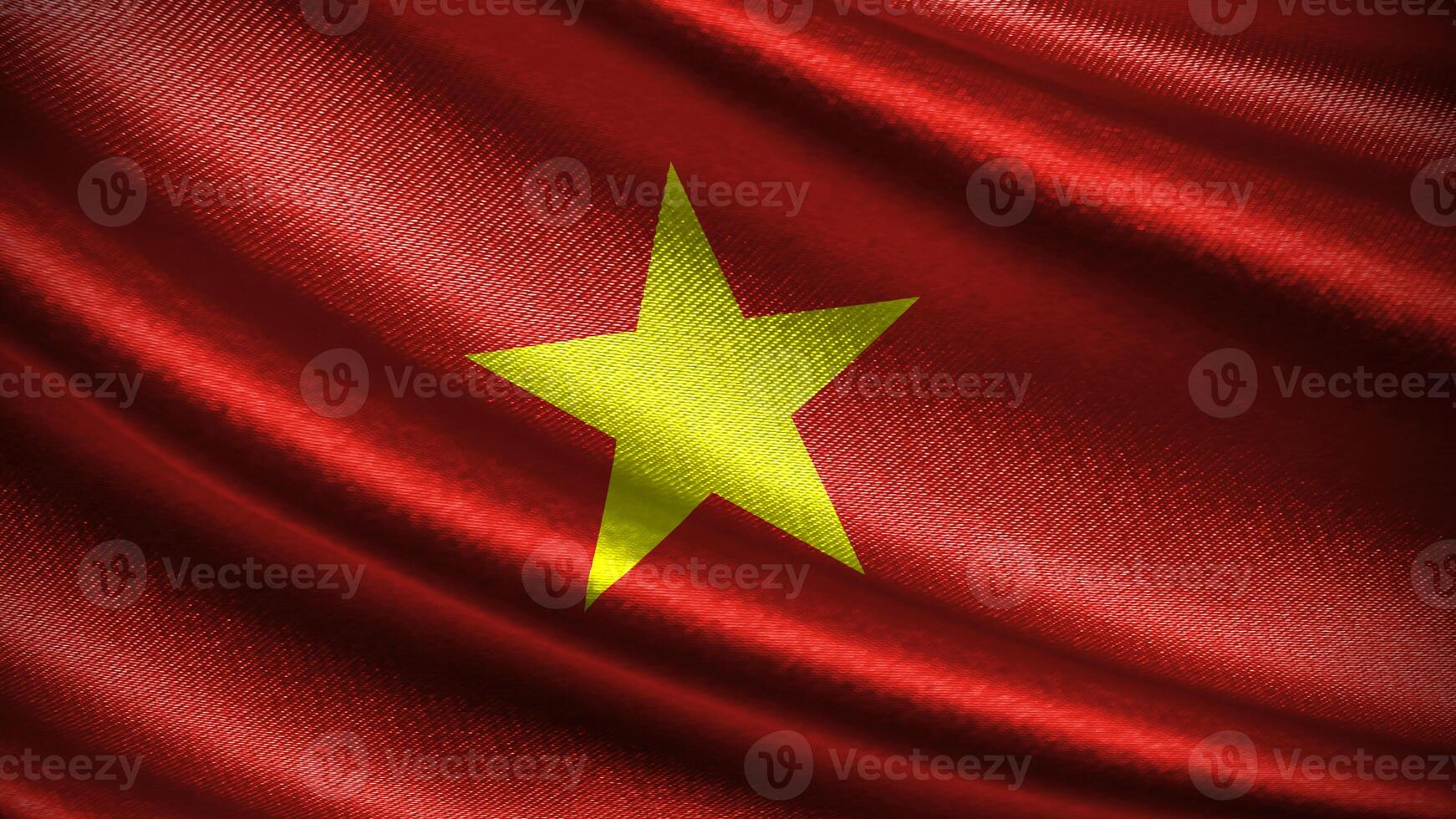 Vietnam flag with realistic silky wave texture photo