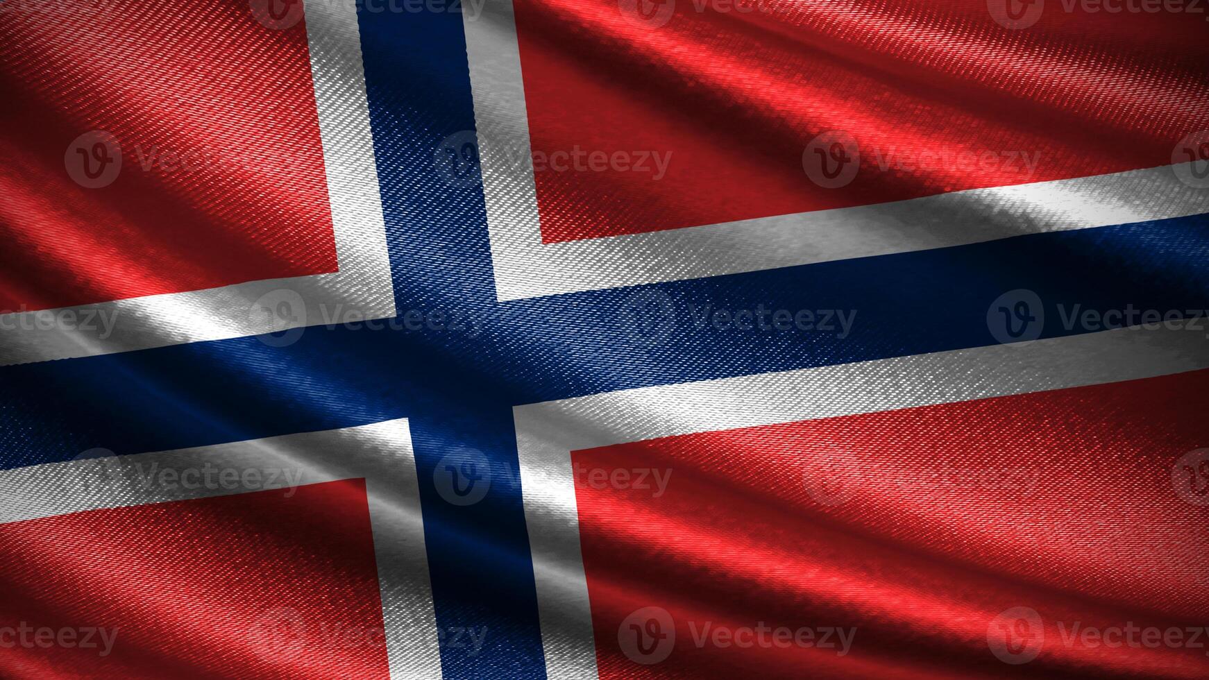 Norway flag with realistic silky wave texture photo