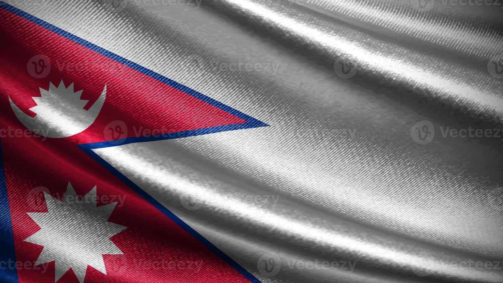 Nepal flag with realistic silky wave texture photo