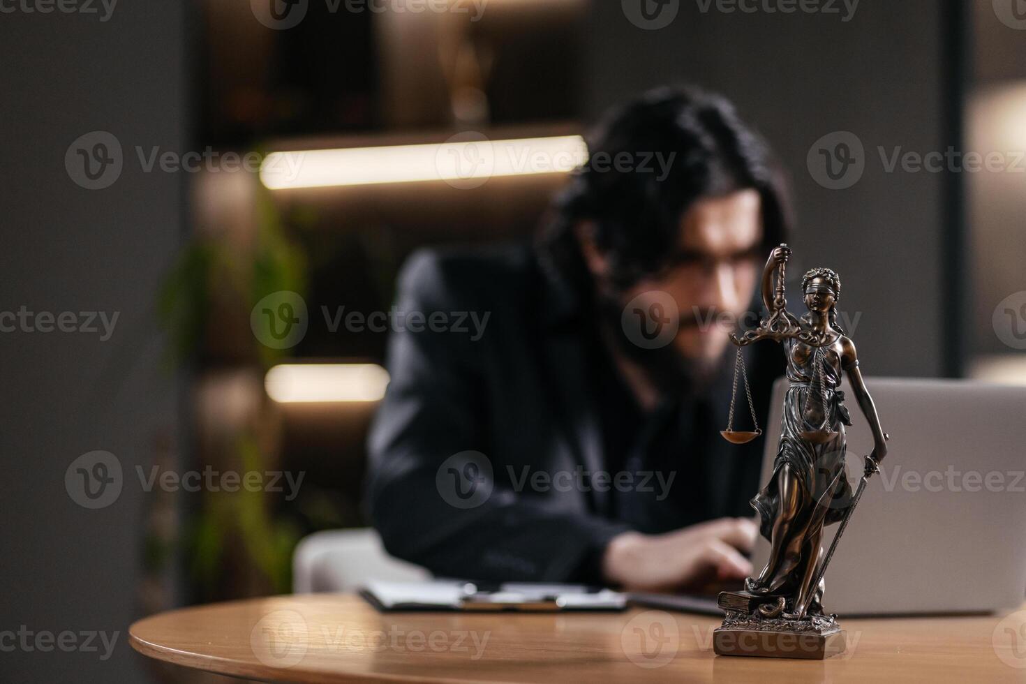 Man Public Defender Writes Down Arguments for Defence Strategy. Successful Attorney Lawyer Fight for Freedom of Her Client with Supporting Evidence photo