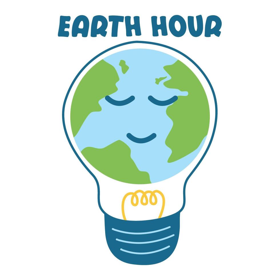 Earth Hour Light Bulb illustration vector