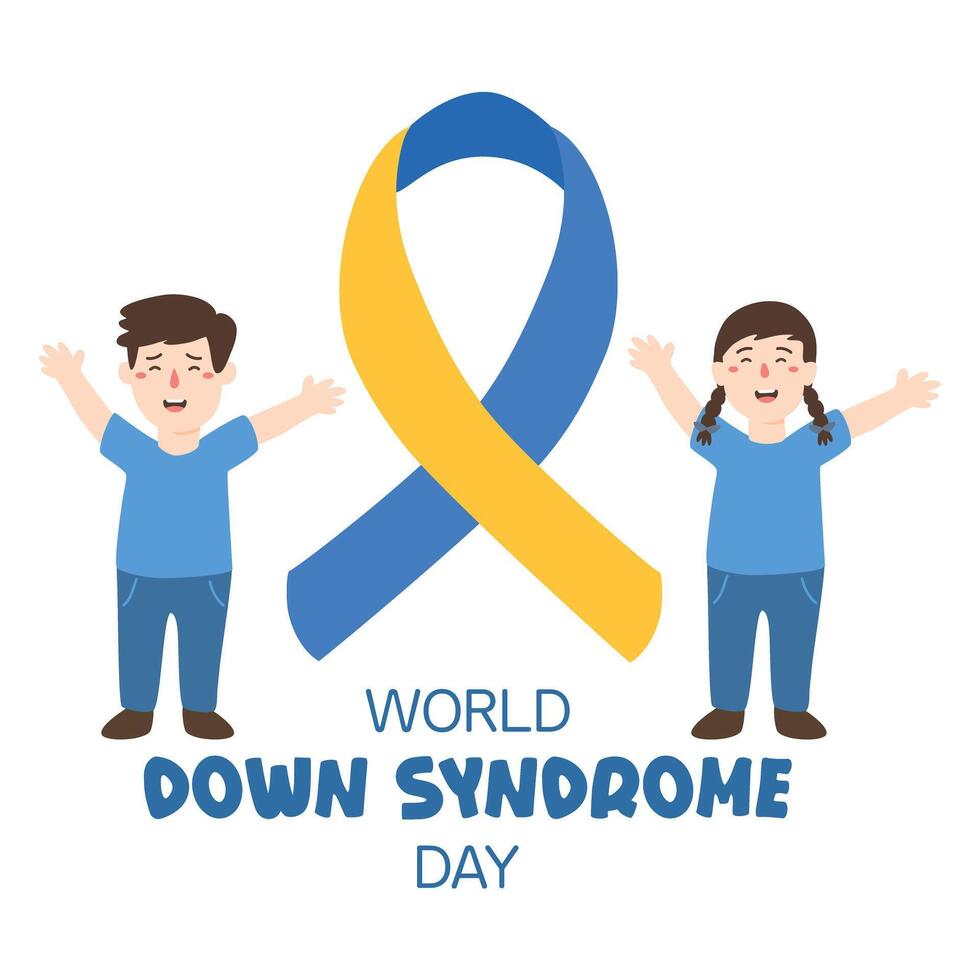 World down syndrome day illustration with children vector