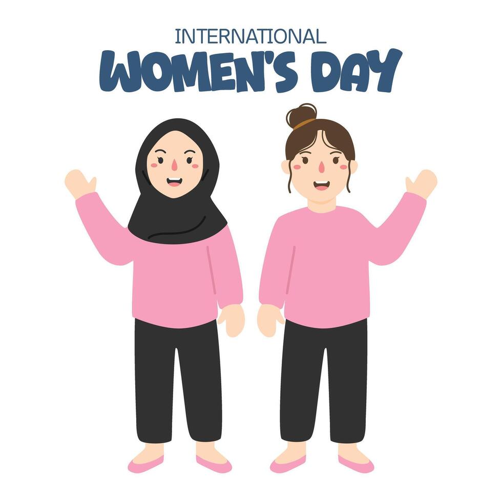 International Women's day 8 March Girl Power vector
