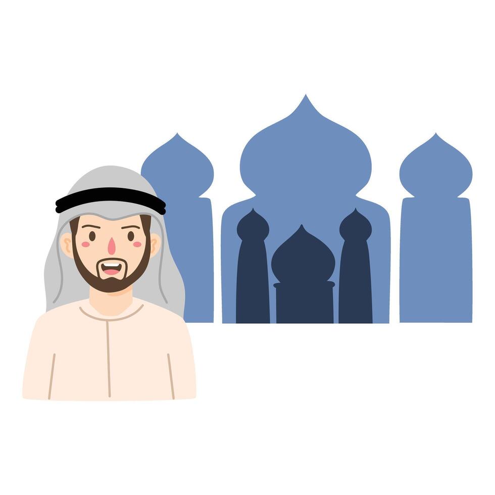 keffiyeh man arab wearing arab costume character vector