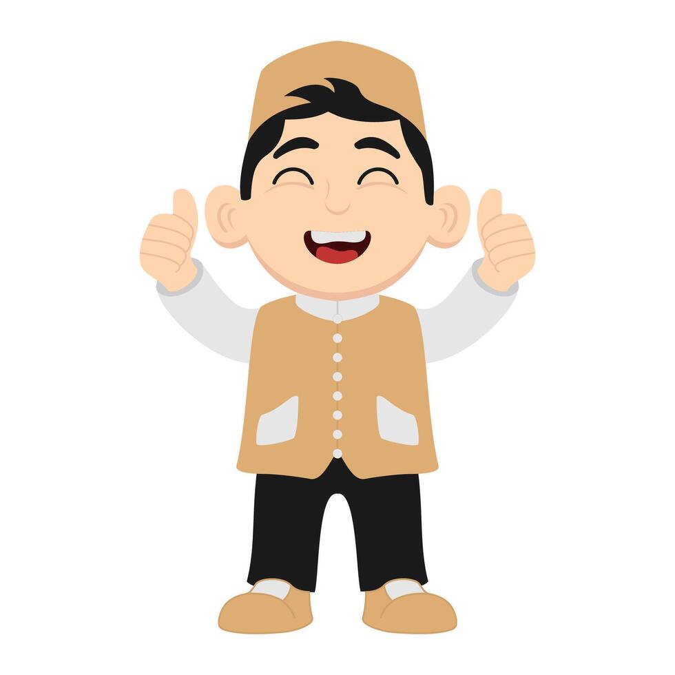 A cartoon character of a man in a traditional outfit vector