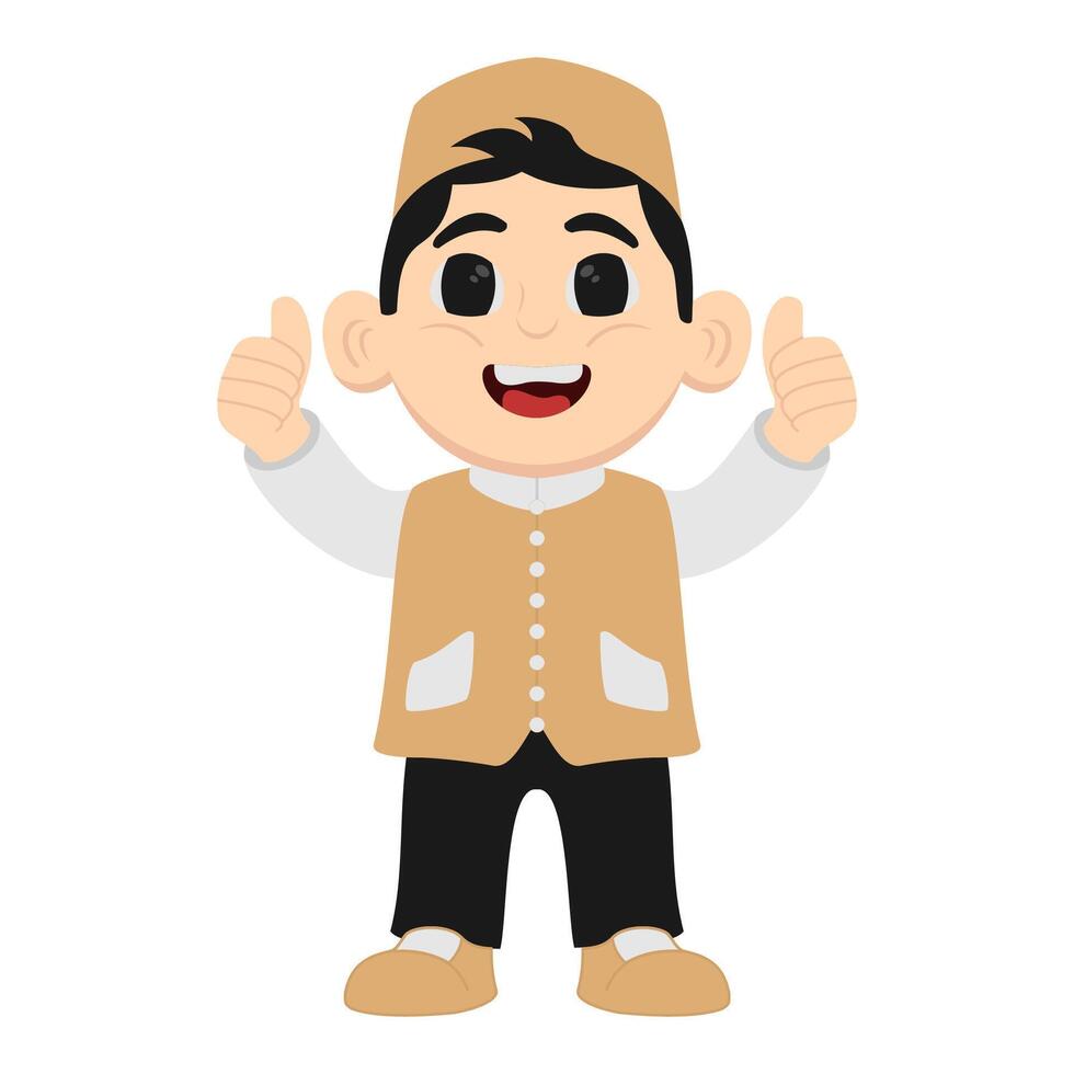 A cartoon character of a man in a traditional outfit vector