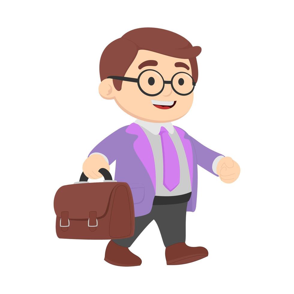Businessman with briefcase illustration vector