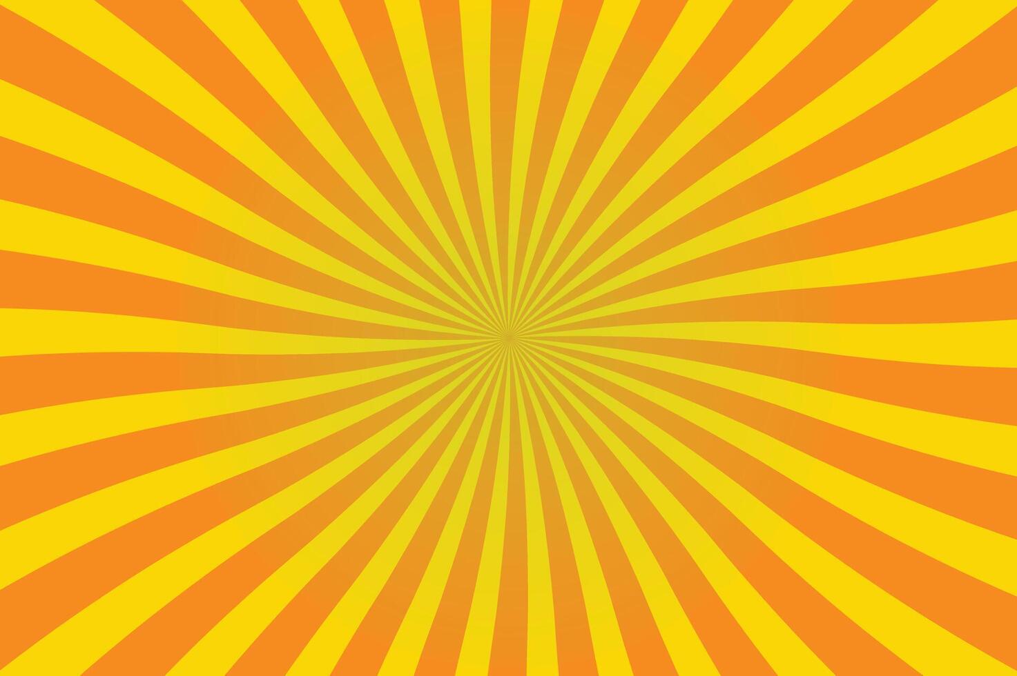 Sunburst background with yellow and orange rays vector