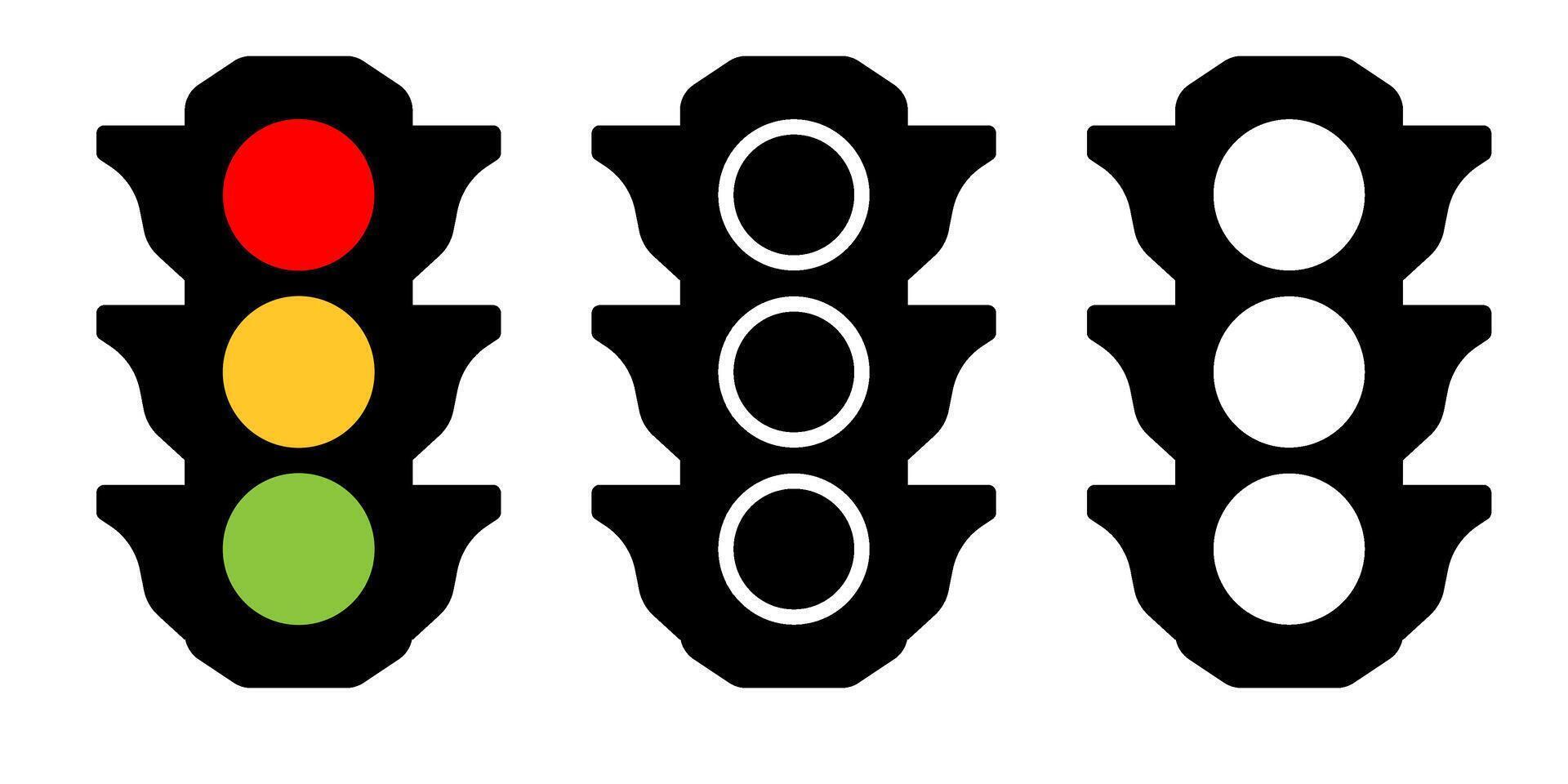 Traffic lights icon set vector