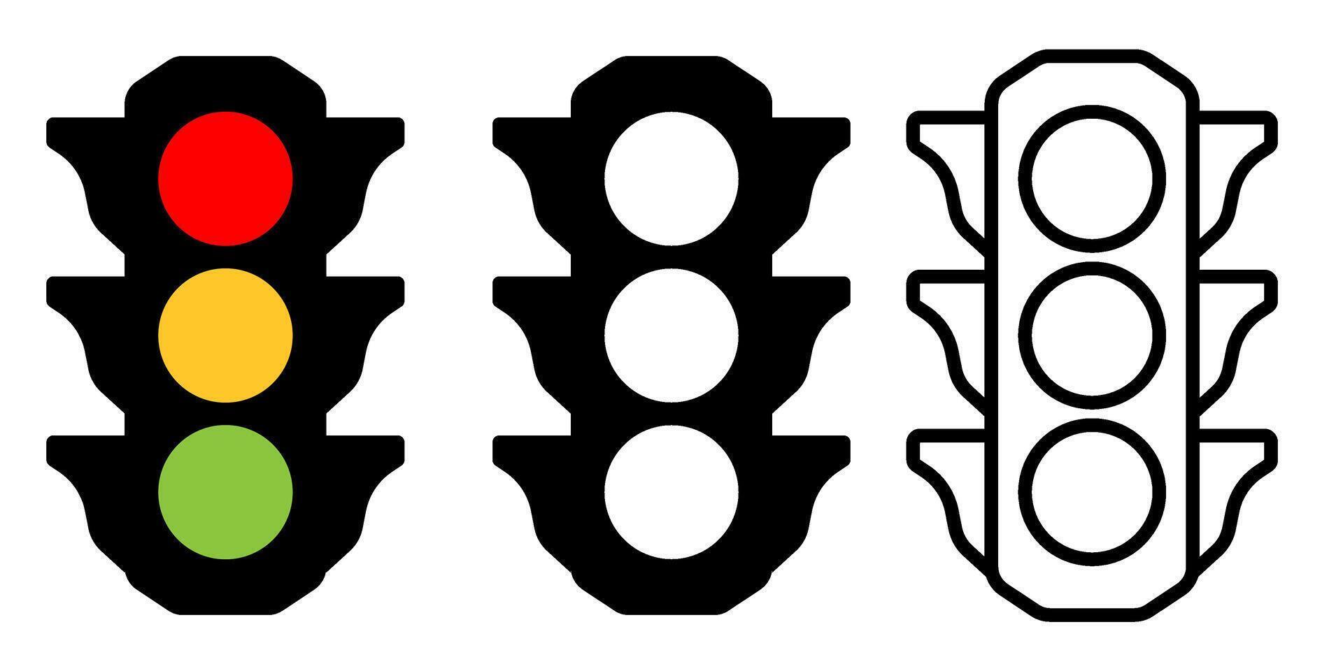 Traffic lights icon symbol set vector
