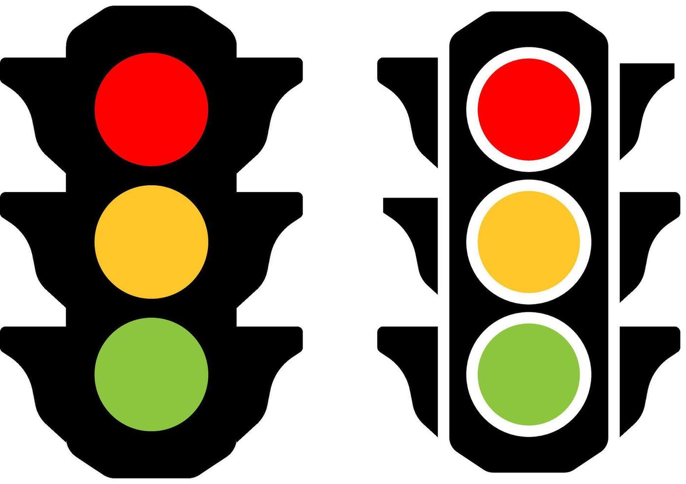 Traffic lights icons set vector