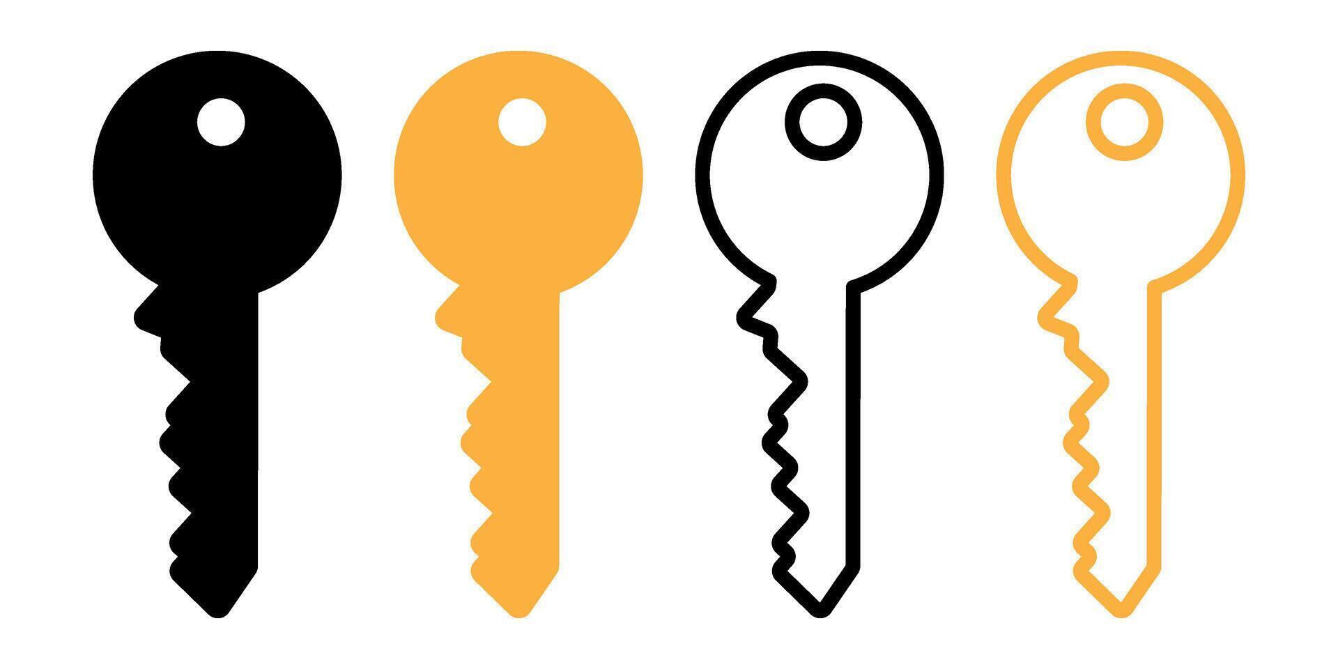 Key icons set vector