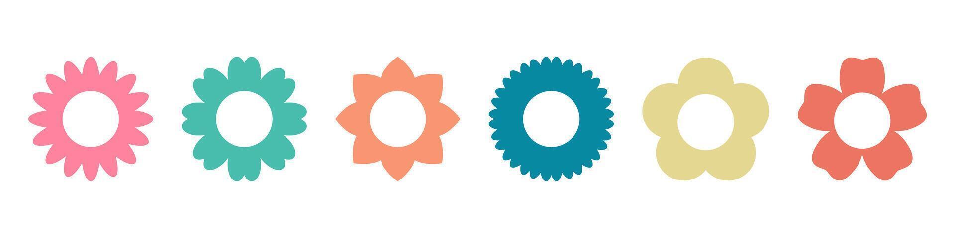 Flower icons set simple design vector