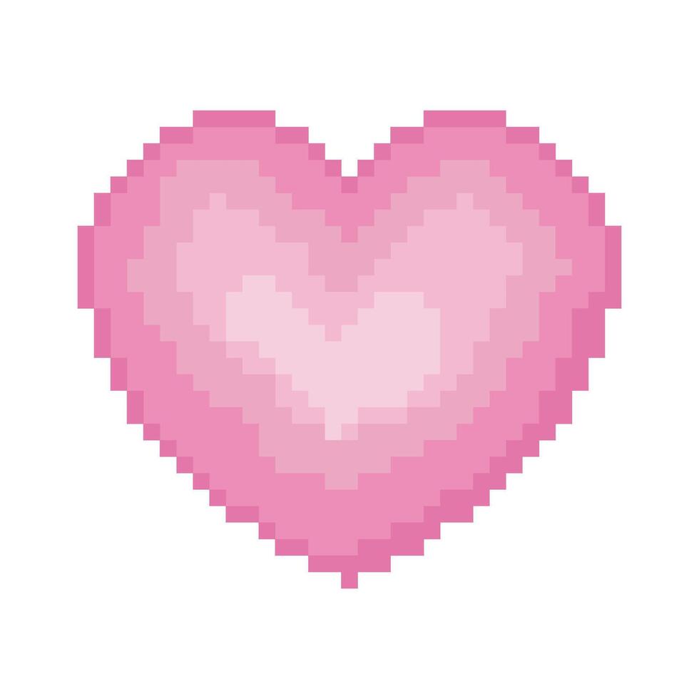 Heart pixel art vector