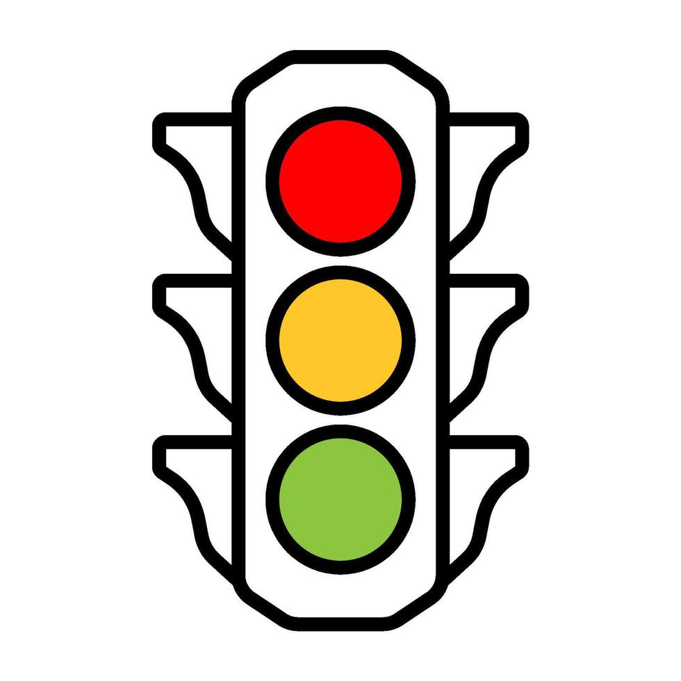 Traffic lights icon line style vector