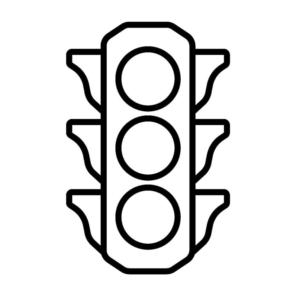Traffic lights icon line style simple design vector