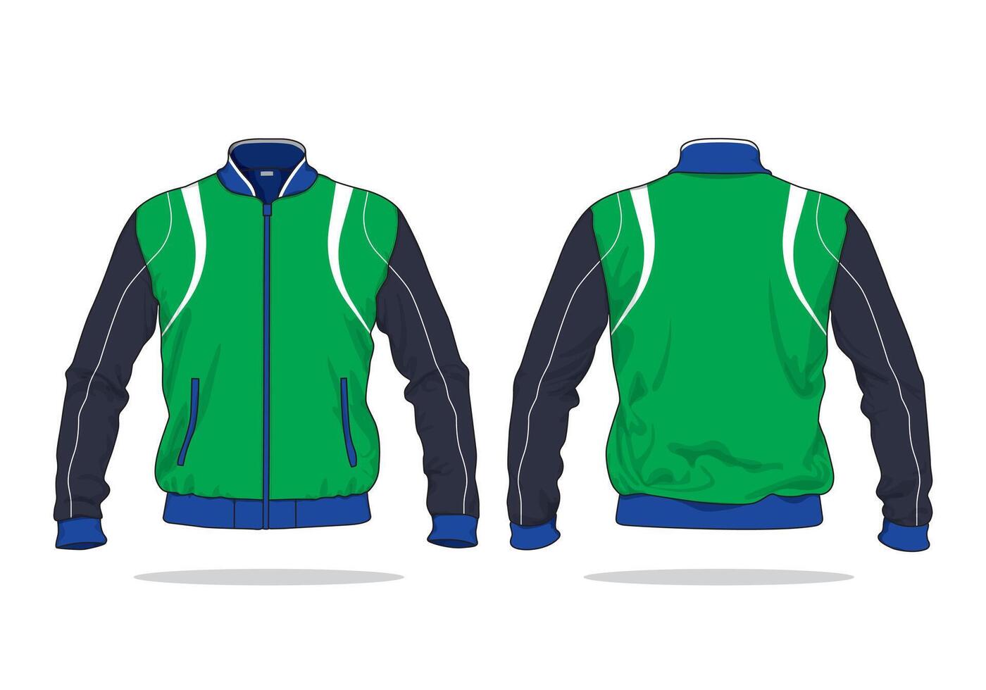 Green and Black colored jacket template mock up vector