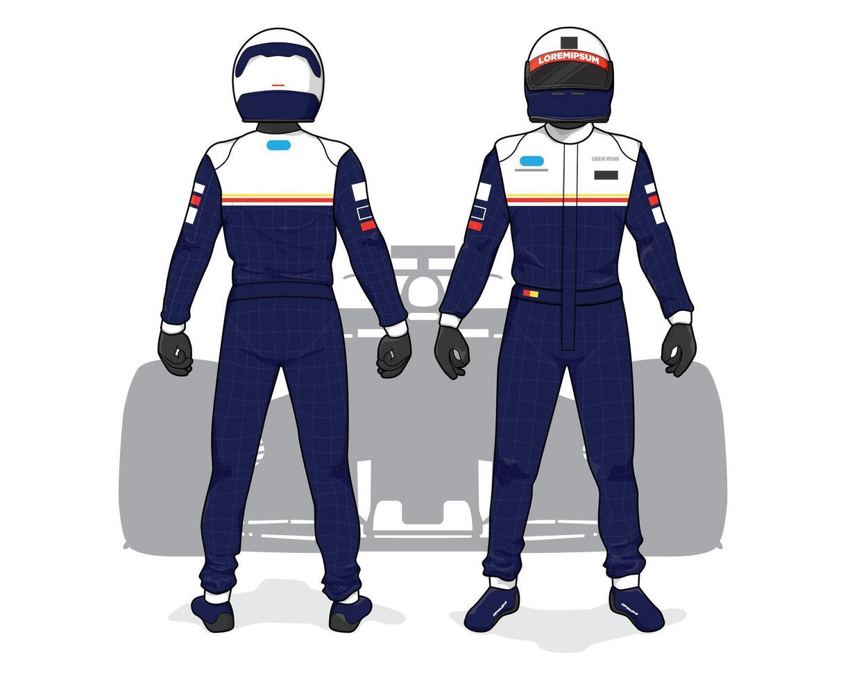 Vintage looking racing suit for car racing vector
