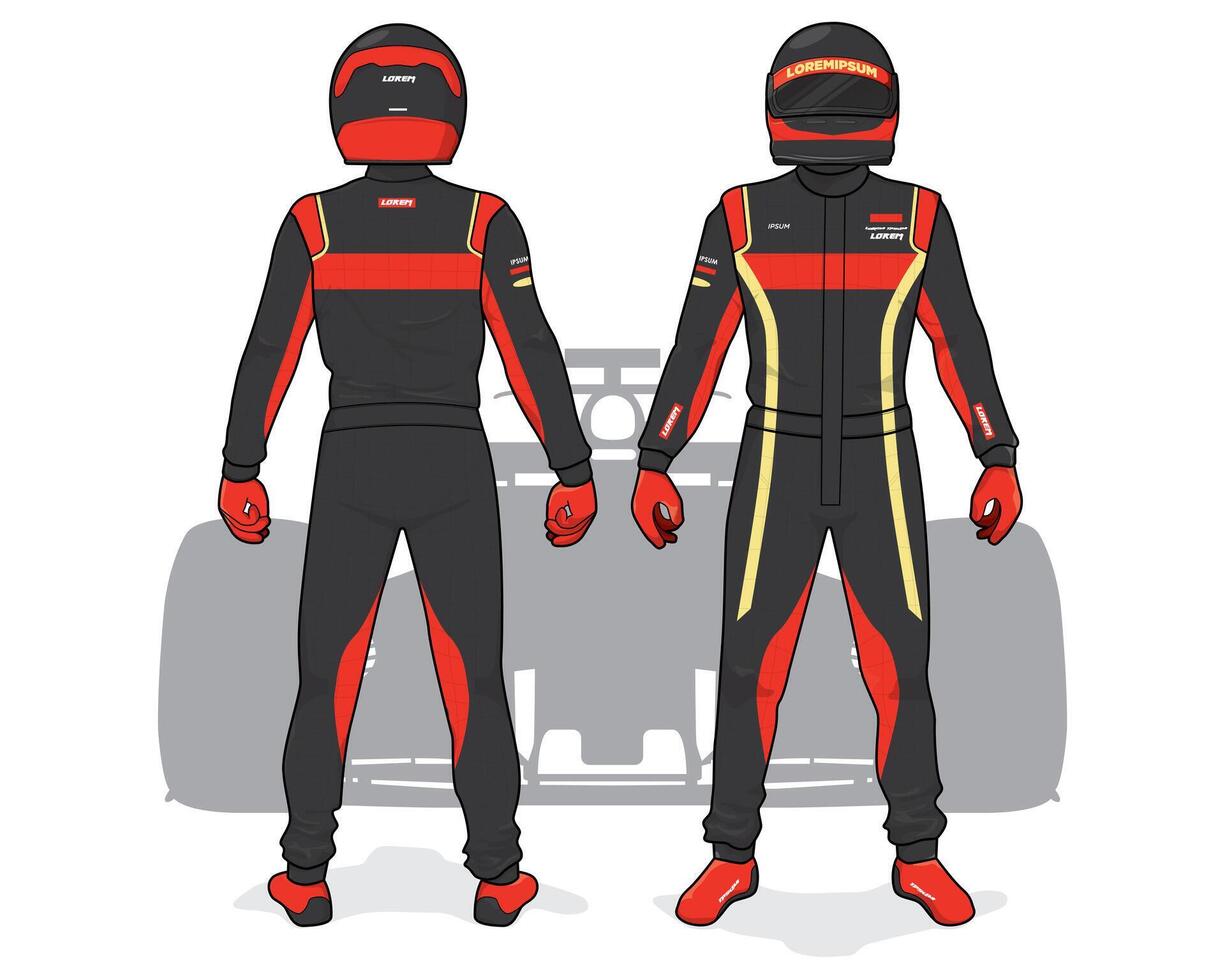 Driver racing suit for car racing isolated in white background vector