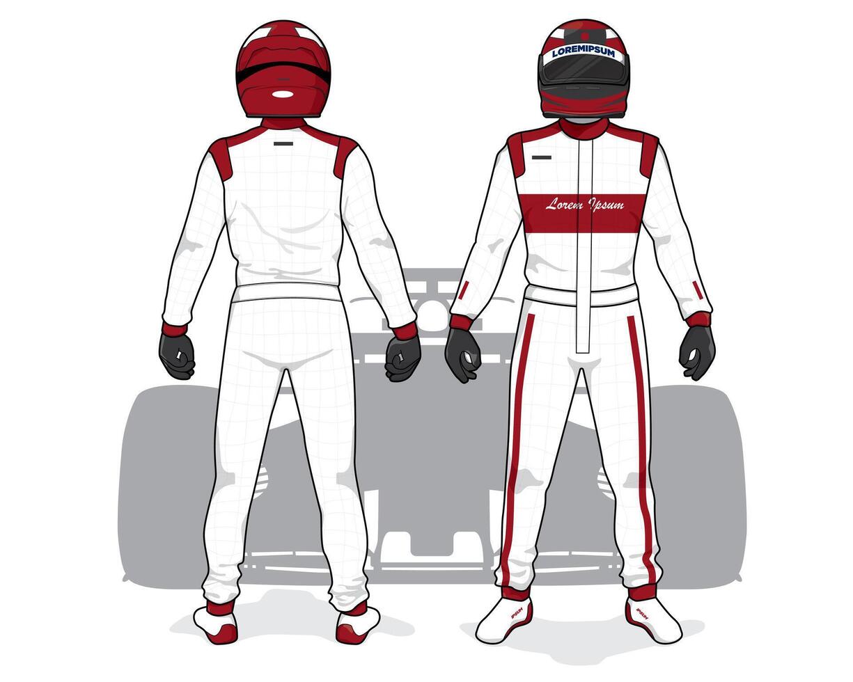 Car racer uniform for protection design template vector