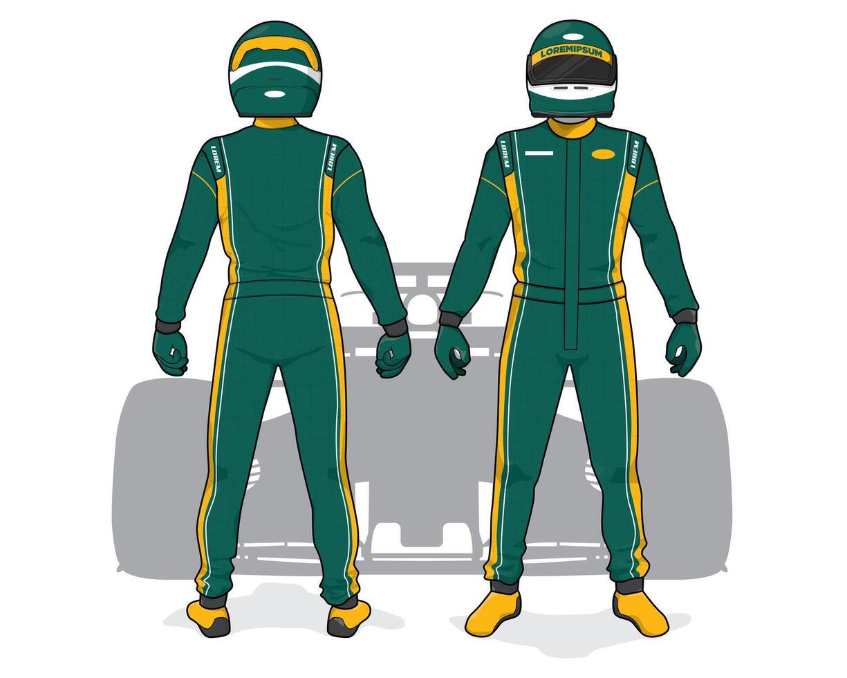Racing suit uniform for auto sport racing vector
