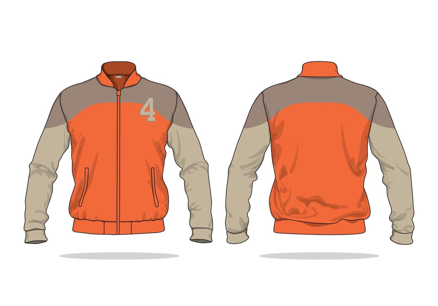 Retro Style Jacket with number on the chest orange colored design vector