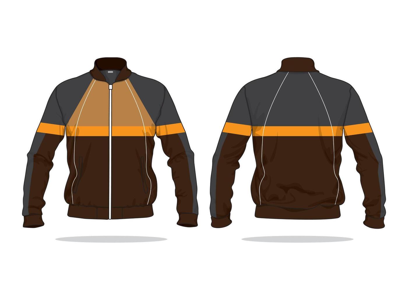 Earth tone colors of varsity jacket template vector