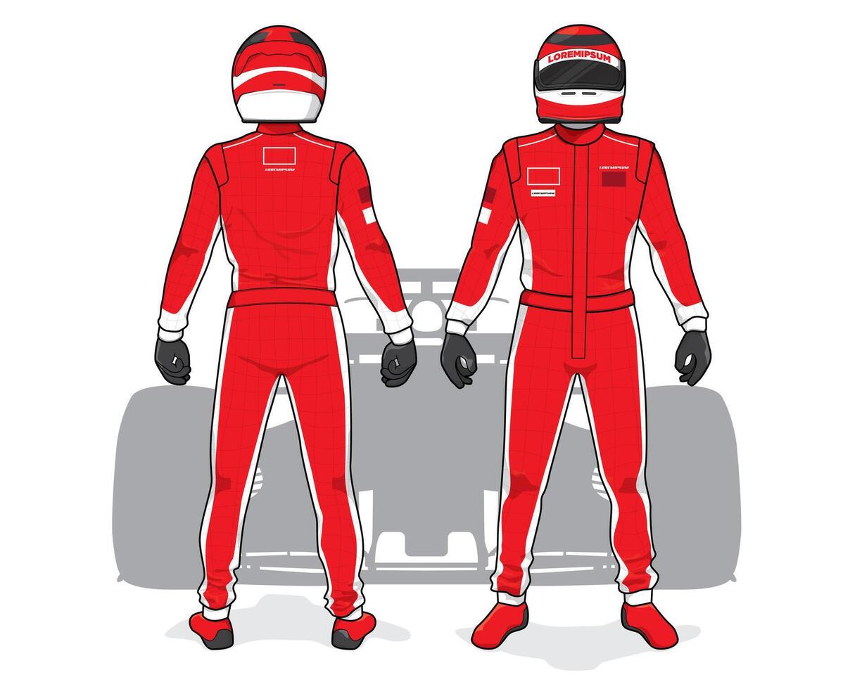 Driver protective suit for car driving template vector
