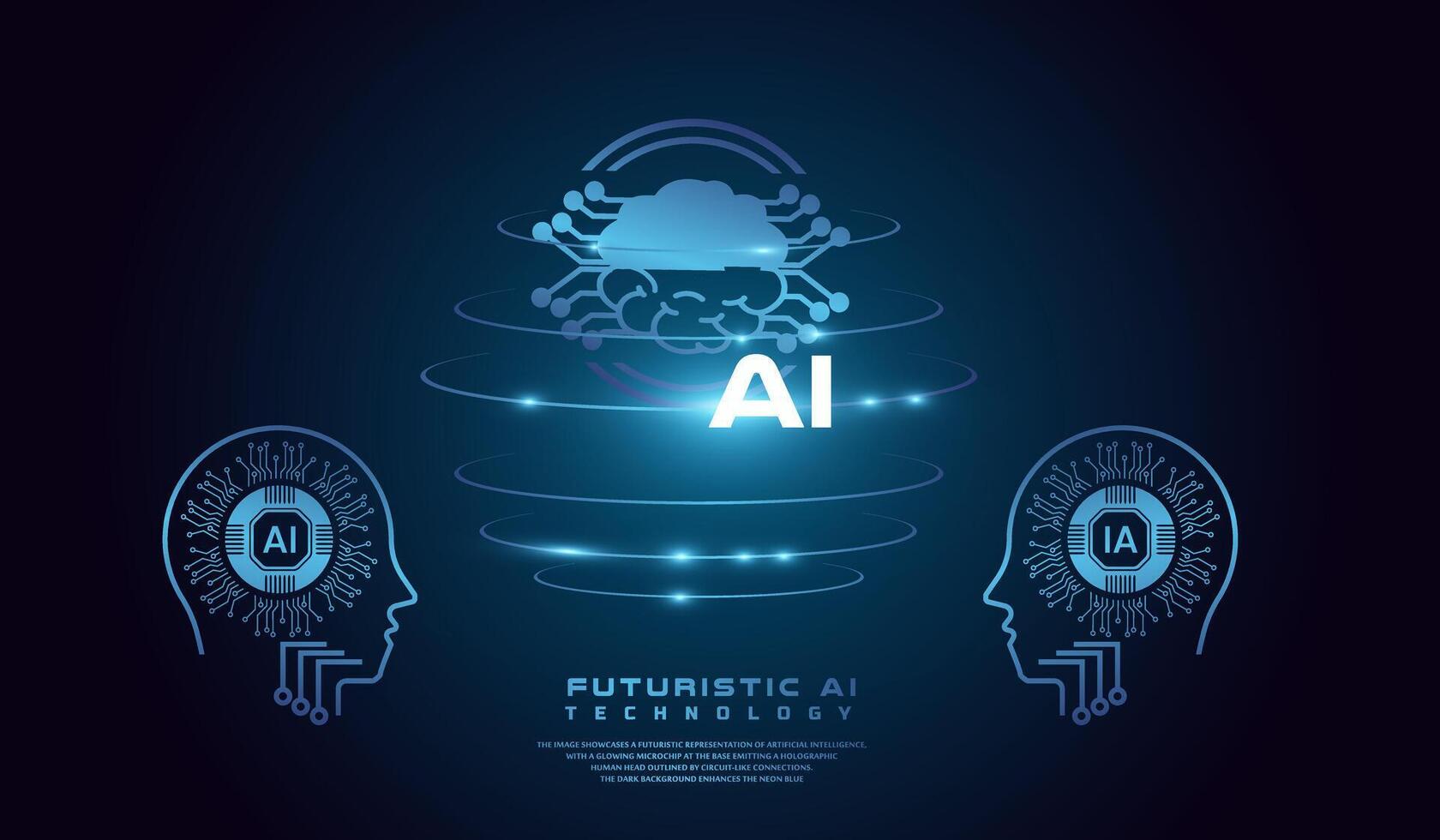 Technological Digital Brain. vector