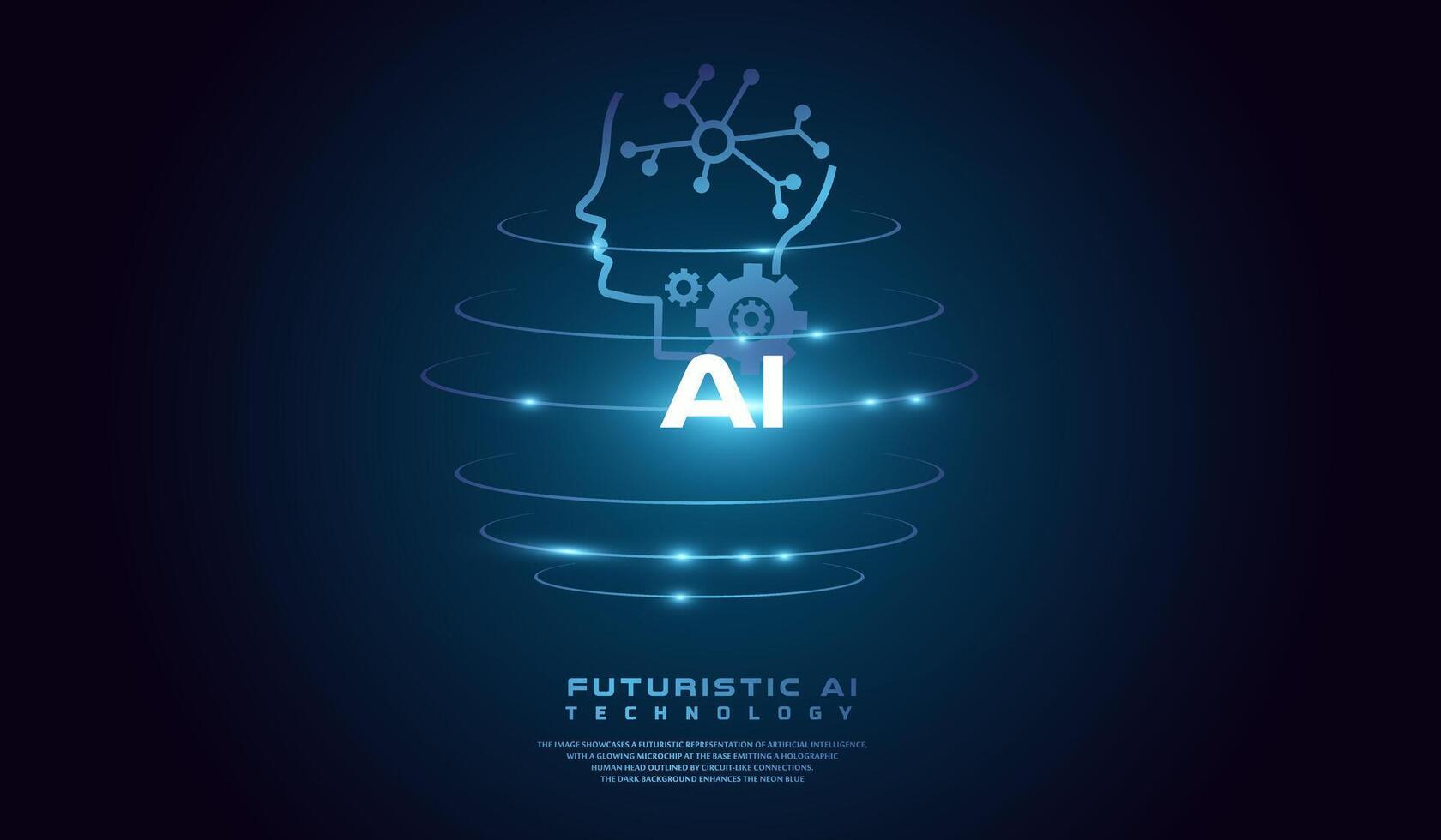 The Artificial intelligence robot visionable network concept background, abstract of AI concept background template vector