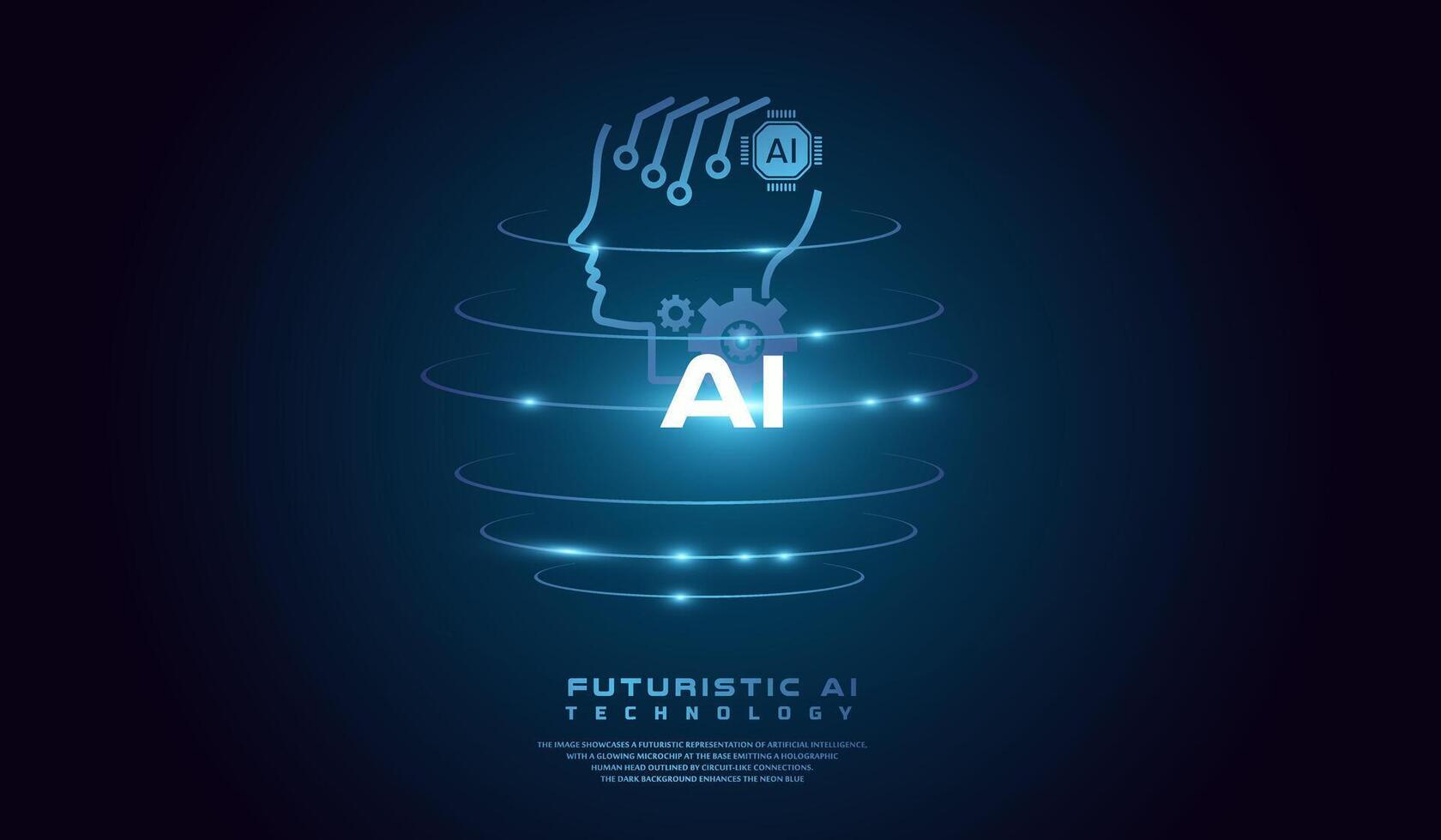 Artificial intelligence-AI- system concept background vector