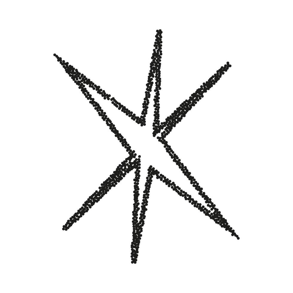 A star is drawn in black on a white background vector