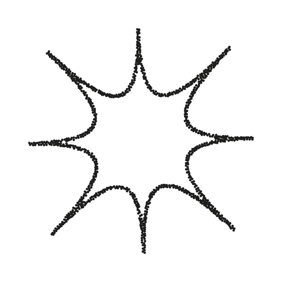 A star shaped drawing with a black outline vector