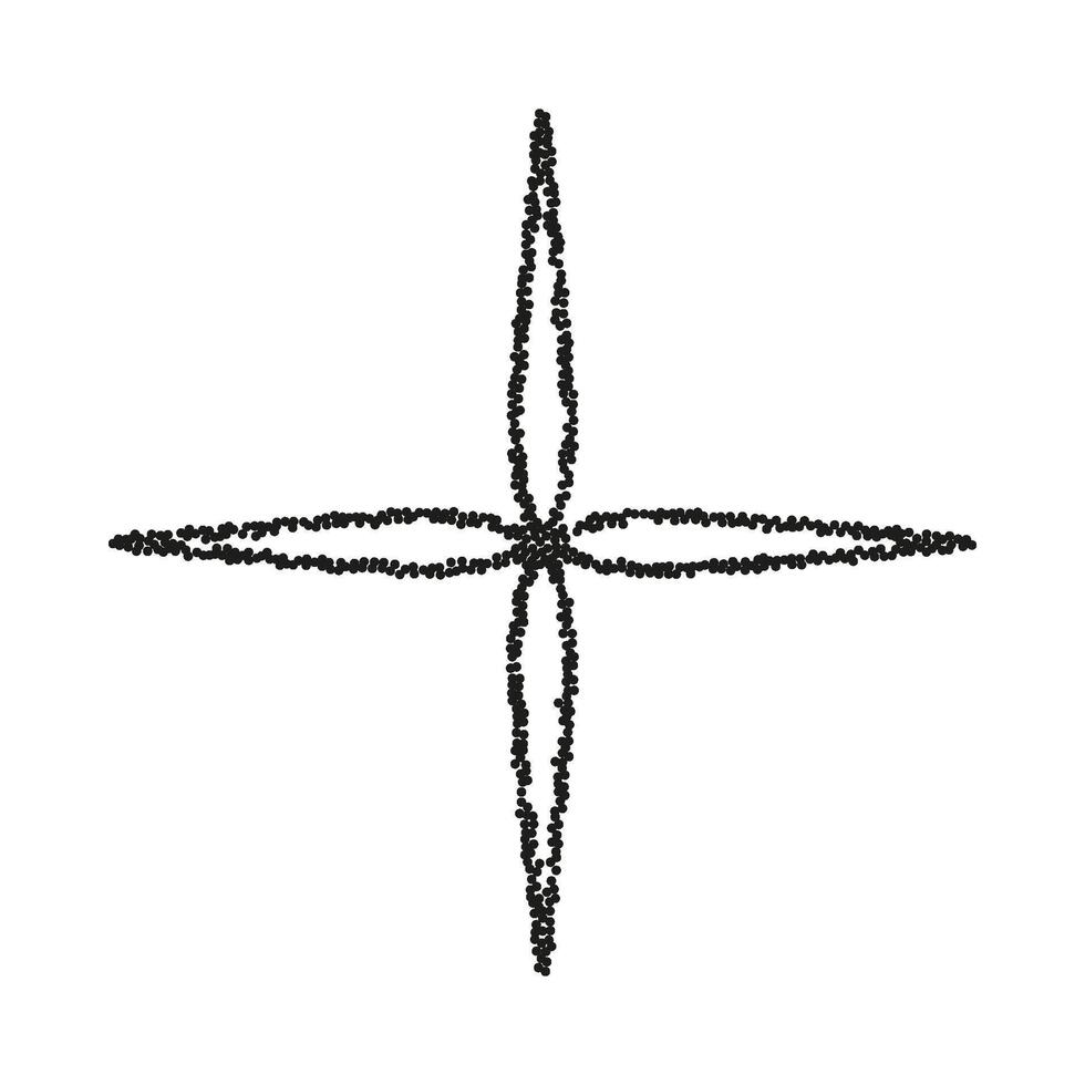 A cross made of black ink on a white background vector