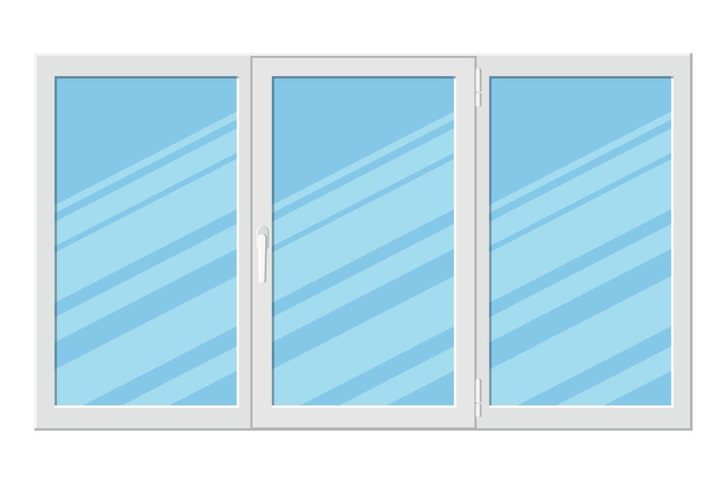Plastic triple casement window isolated on white background vector
