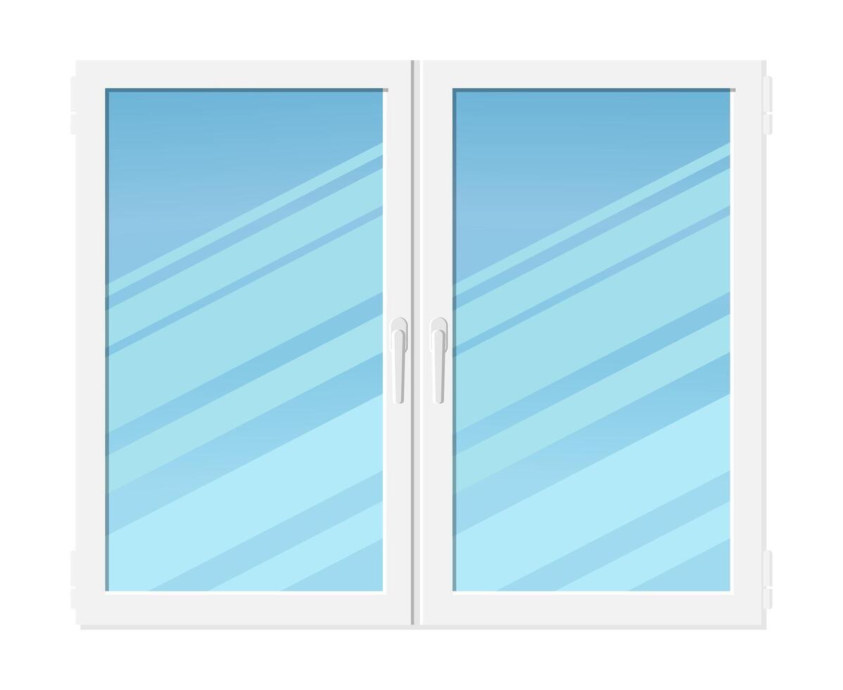 Plastic double casement window isolated on white background vector
