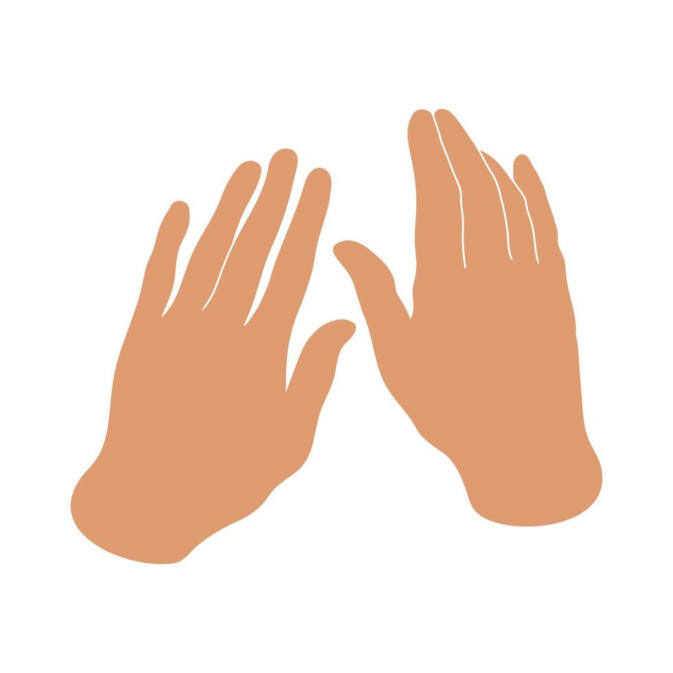 Abstract human hands stroking something. Emblem of hands isolated on white background vector