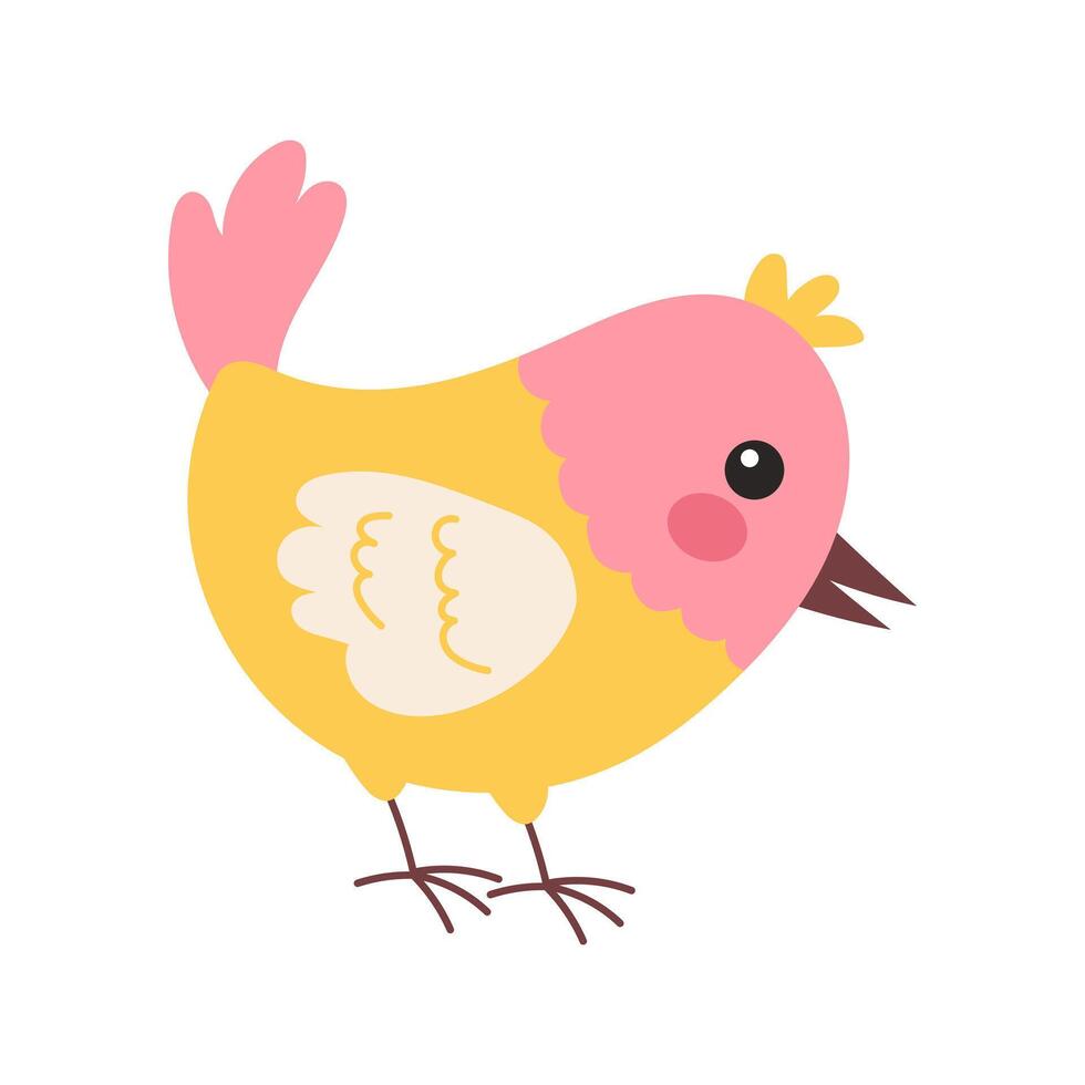 Cute bright spring bird on a white background. illustration. vector