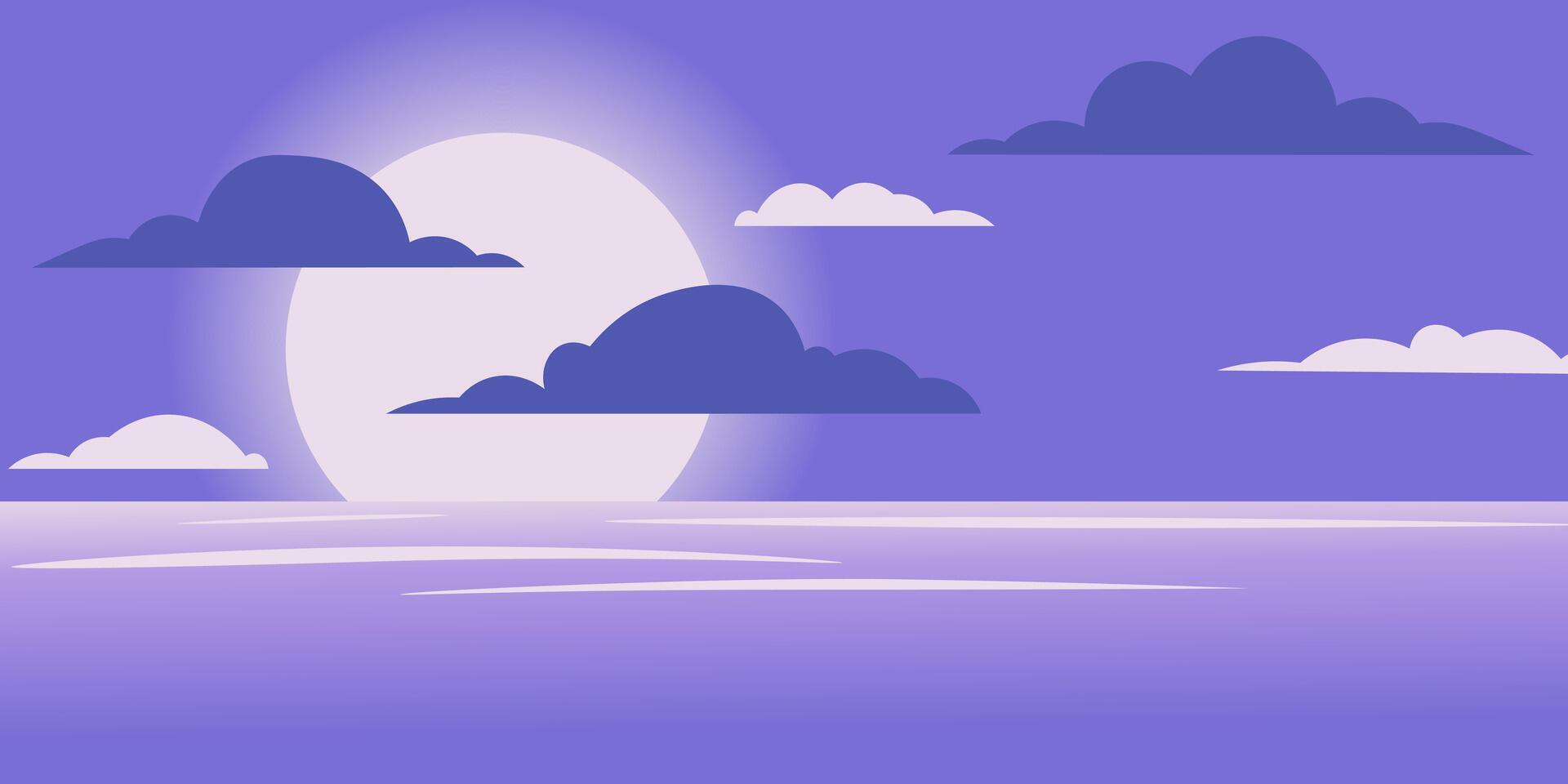 illustration of seascape in purple vector