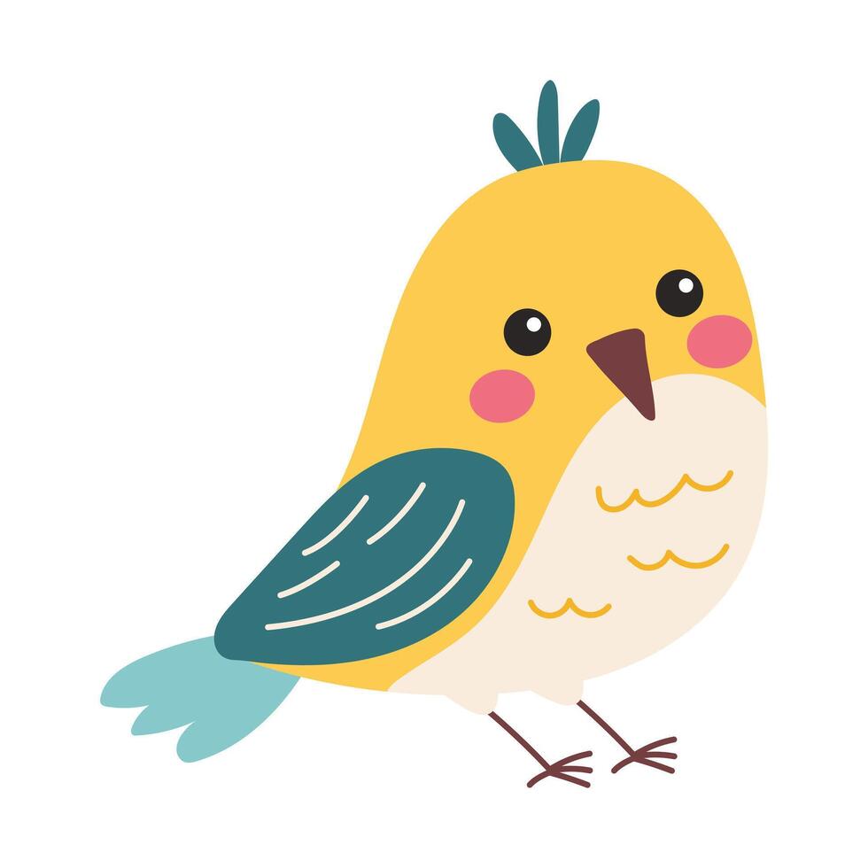 Singing bird in spring. illustration. vector