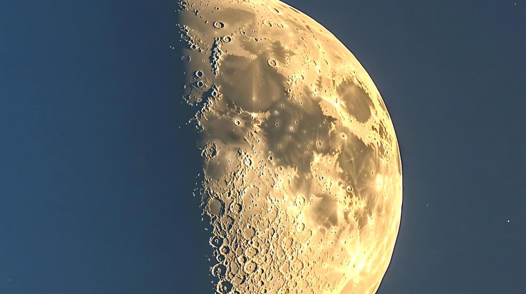 Illuminated half moon against twilight sky photo