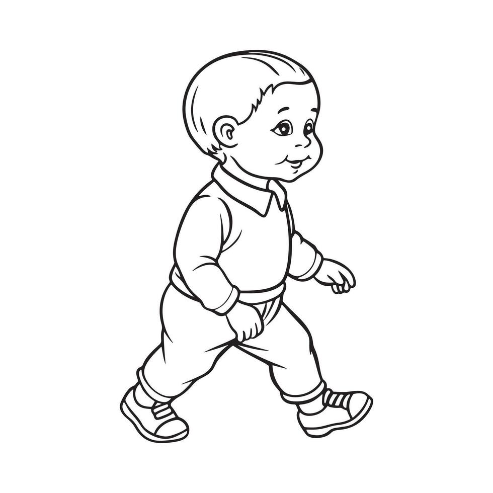 A baby walking Illustration on white background of image vector
