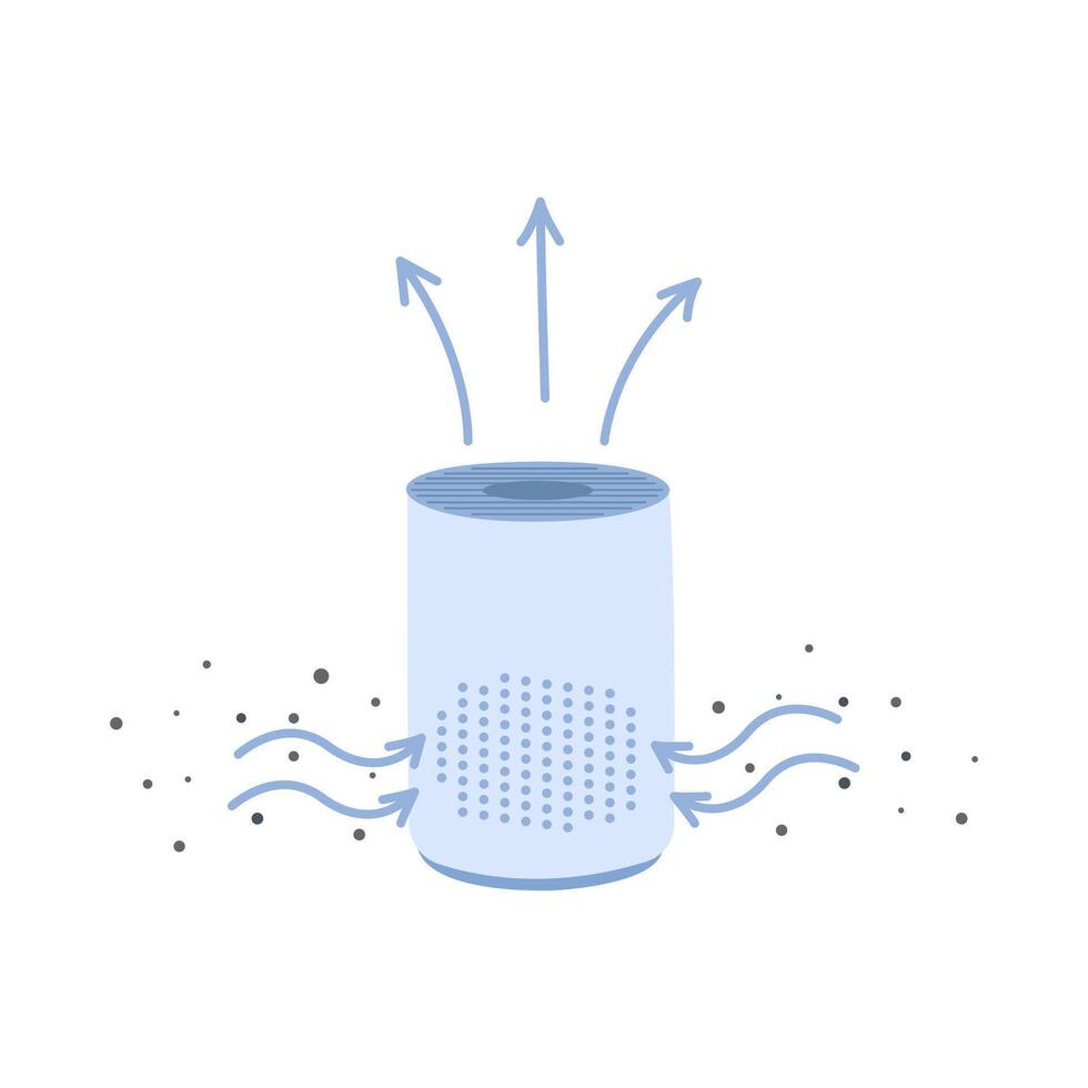 air pollution with dust PM2.5 concept. air purrifier vector