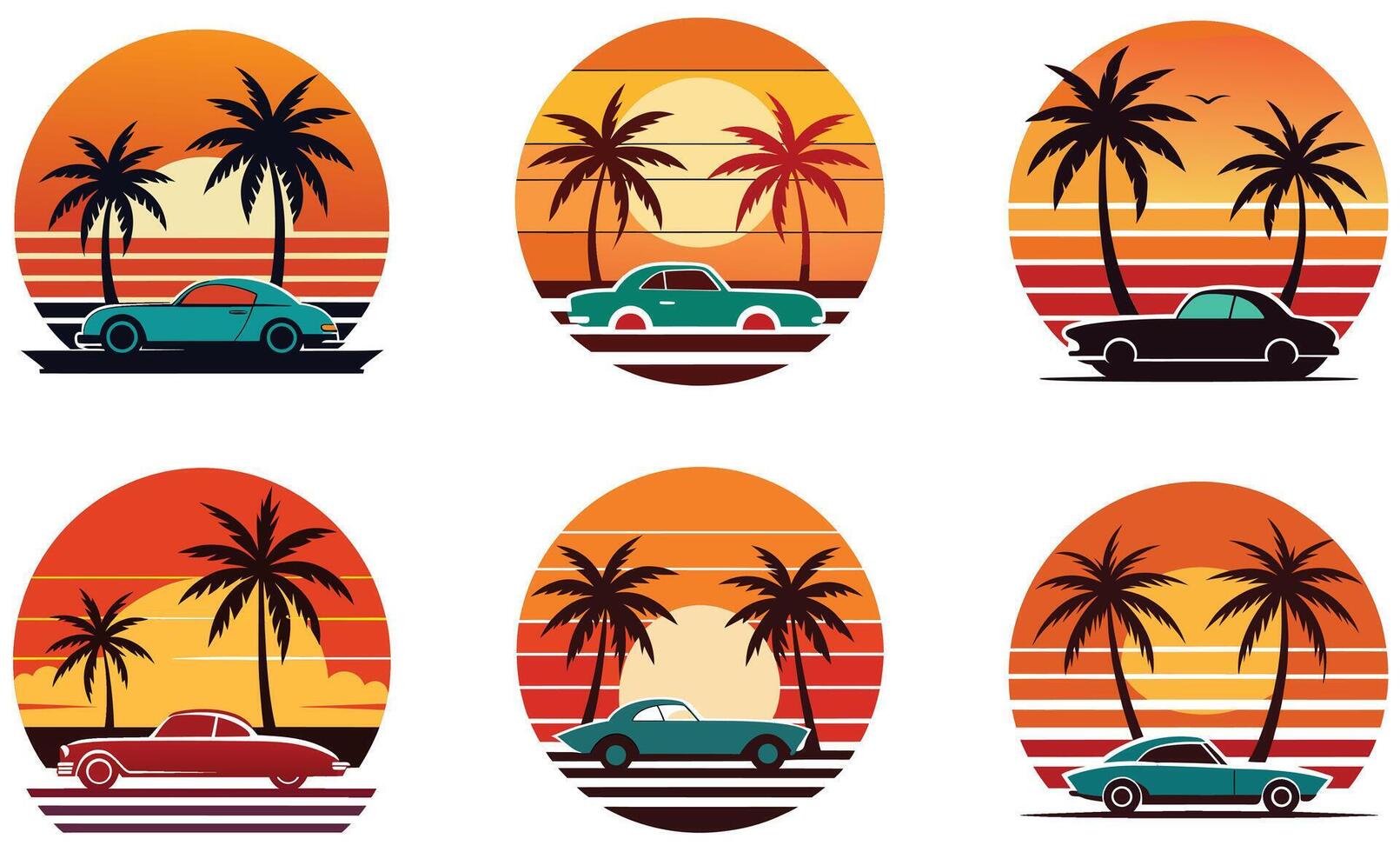 Stylish Retro Sunset T-Shirt for Streetwear Fans vector
