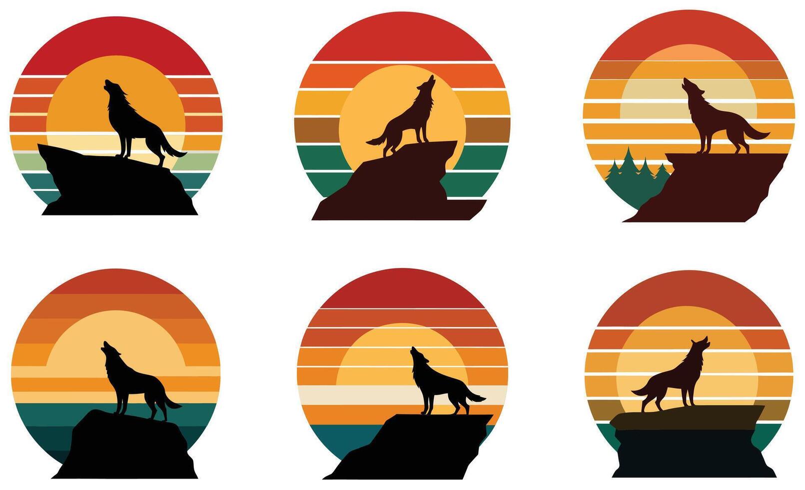 Funky Retro Sunset T-Shirt Design with Bold Colors vector