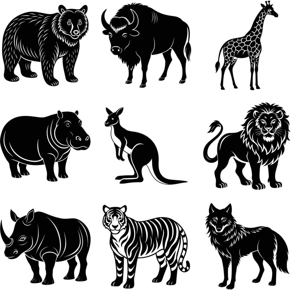 Iconic Wild Animal Silhouette for Logos and Branding vector