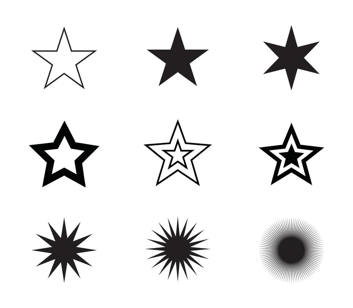Star icon set collection vector